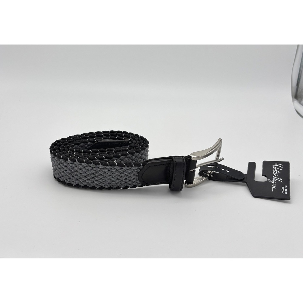 Walter Hagen Mens Stretch Basketweave Belt Stingray Gray XL 42-44 MGA15095 NEW